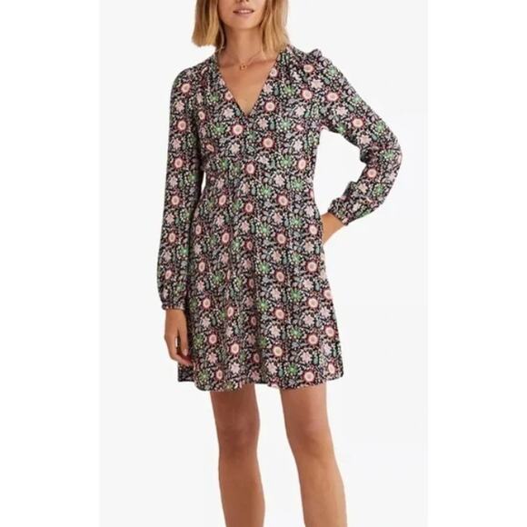 Boden Floral V-Neck Tea Dress NWT  Size 14 Enchanting Twig - Picture 1 of 12